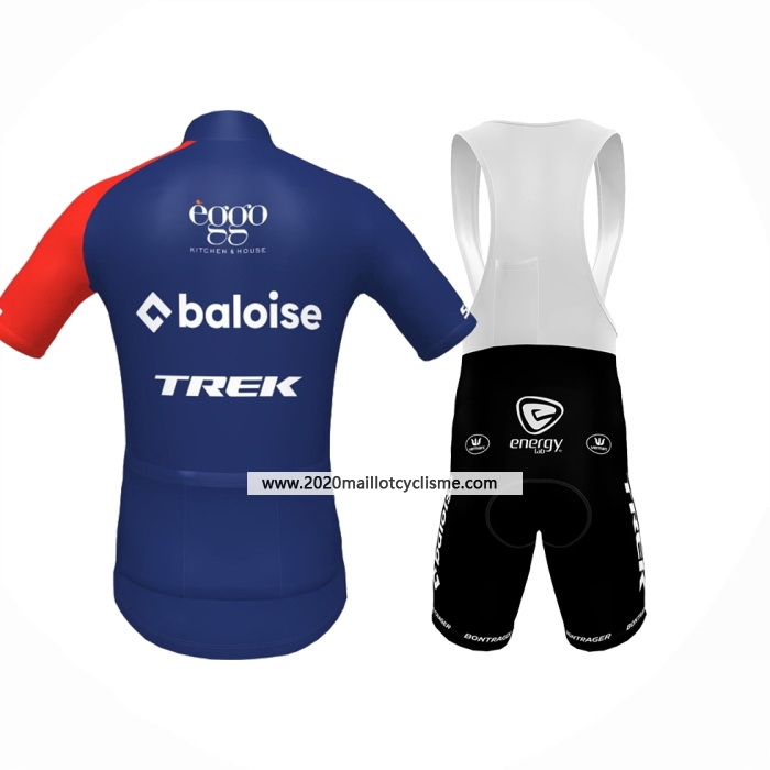 2024 Maillot Cyclisme Baloise Trek Bleu Rouge Manches Courtes Et Cuissard